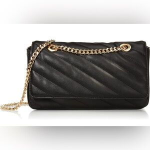 The Drop - Women's Koko Chain Strap Flap Bag - Black